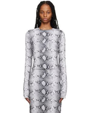 16Arlington Pattern Long-Sleeved Top - Black