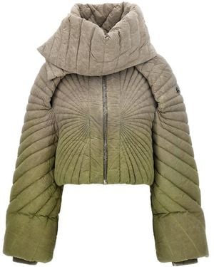 Moncler Moncler Rick Owens Long-Sleeved Zipper Down Jacket - Green