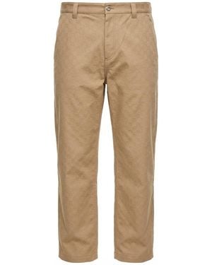 Gucci Gg Gabardine Trousers - Natural