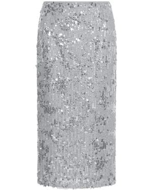 Marella Sequinned Midi Skirt - Grey