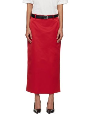 Frankie Shop Alrose Satin Midi Skirt - Red