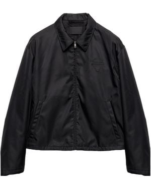 Prada Triangle-Patch Zipped Jacket - Black