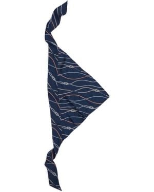 Tommy Hilfiger Rope Print Pure Silk Scarf - Blue