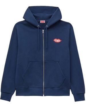 KENZO Loves' Embroidered Hoodie - Blue