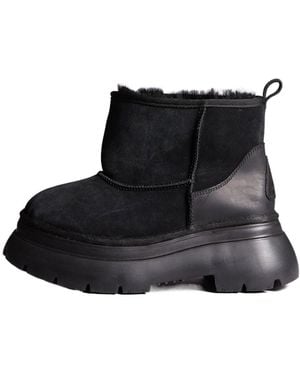 R13 Logo-Patch Boots - Black