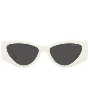 Miu Miu Eyewear Geometric-Frame Sunglasses - White