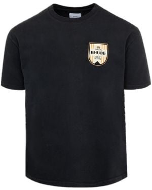 Rhude Mont-Blanc Hotel Crewneck T-Shirt - Black