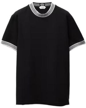 Versace Stretch Cotton-Jersey Slim T-Shirt - Black