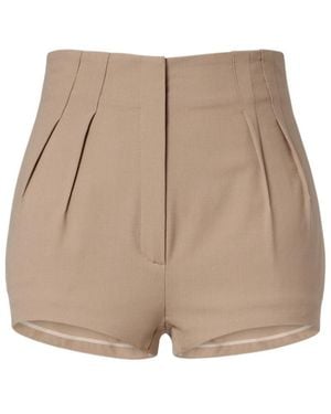 Mugler Pleated Shorts - Natural