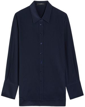 JOSEPH Pointed Collar Long-Sleeved Shirt - Blue