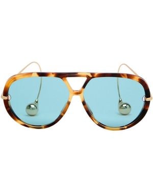 Bottega Veneta Pilot Frame Sunglasses - Blue