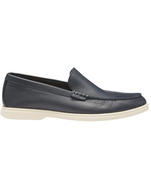 BOSS Leather Slip-On Loafers - Blue