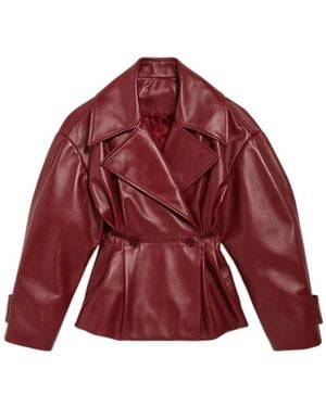 Balenciaga Folded Short Trench - Red