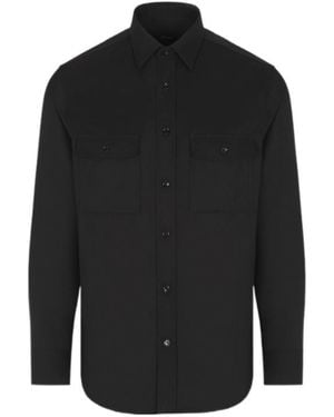 Brioni Military Wool Shirt - Black