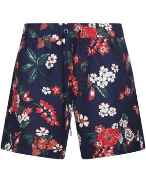 Moncler Pattern-Printed Swim Shorts - Blue