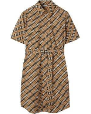 Burberry Pleated Short-Sleeve Wrap Mini Dress in Black | Lyst