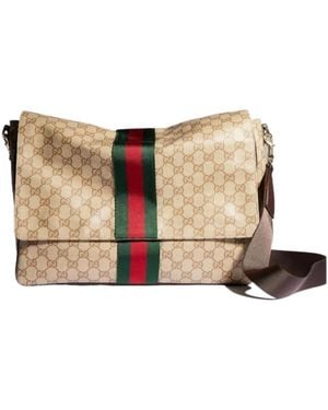Gucci Medium Crossbody Bag With Web - Natural