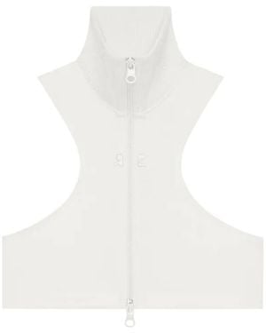 Courreges Scuba Cropped Tank Top - White