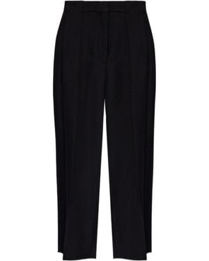Balmain Pleated Grain De Poudre Trousers - Black