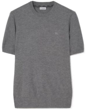 Burberry Ekd Embroidered Knitted Top - Grey