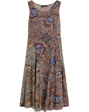 Weekend by Maxmara Cotton Clash Print Midi Dress - Brown