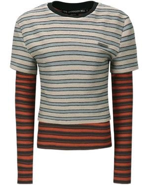 ANDERSSON BELL Striped Long-Sleeved T-Shirt - Gray
