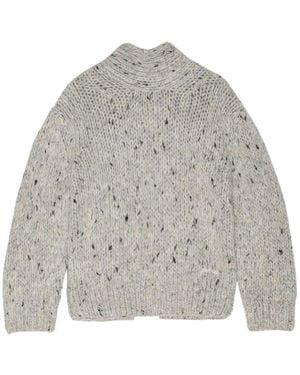 Ganni Rear Slit Knitted Jumper - Grey