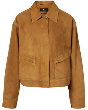7 For All Mankind Long-Sleeved Casual Jacket - Brown