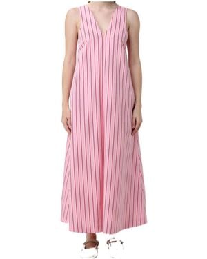 Dries Van Noten Striped Cotton-Poplin Maxi Dress - Pink