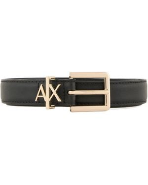 ARMANI EXCHANGE Leather Belt - White