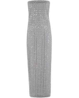 ROTATE BIRGER CHRISTENSEN Beaded Maxi Tube Dress - Grey