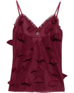 Coperni Burgundy Spaghetti Strap Top - Red