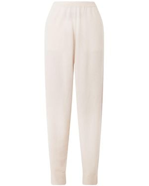 Allude Cashmere-Blend Tapered Trousers - White