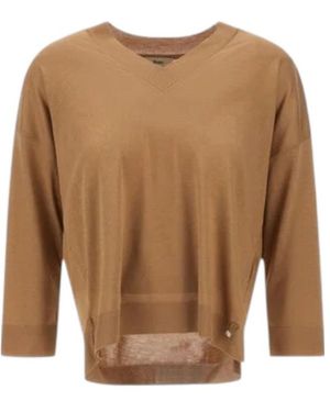 Herno Long-Sleeved Knitted Sweater - Brown