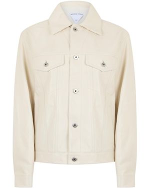 Bottega Veneta Long Sleeve Leather Jacket - White