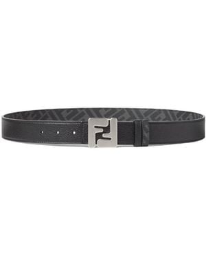 Fendi Ff Squared Reversible Belt - White