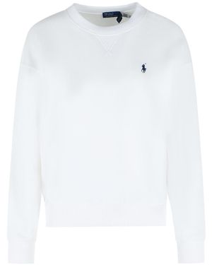 Polo Ralph Lauren Logo Embroidered Crewneck Sweatshirt - White
