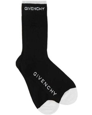 Givenchy Logo Intarsia Crew Socks - Black