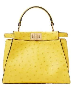 Fendi Peekaboo Top Handle Shoulder Bag - Yellow