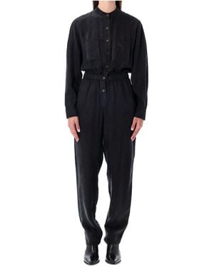Isabel Marant Isabel Marant Étoile Long-Sleeved Buttoned Jumpsuit - Black