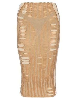 DIESEL M-Calina Distressed Seamless Midi Skirt - Natural