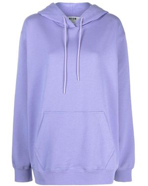 MSGM Logo Hooded Jumper - Purple