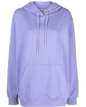 MSGM Logo Hooded Jumper - Purple