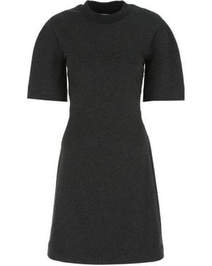 McQueen Rear Logo-Print Mini Dress - Black