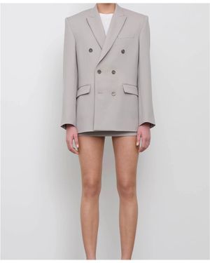Wardrobe NYC Double Breasted Blazer - Gray