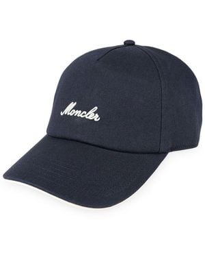 Moncler Embroidered Logo Lettering Baseball Cap - Blue