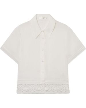 FRAME The Heirloom Lace-Trim Button-Up Shirt - White
