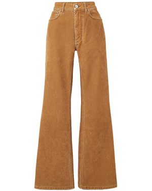 Rabanne Contrast-Stitching Straight Trousers - Brown