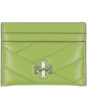 Tory Burch Minimalist Solid Color Card Holder - Green