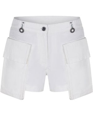Pinko Charm Detailed Flap-Pocket Shorts - White